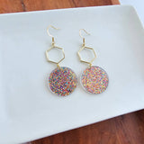Layla Earrings - Rainbow Glitter // Gift, Holiday, Christmas, Jewelry