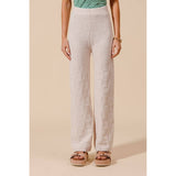 CHECKER PATTERN KNITTED STRAIGHT LEG SWEATER PANTS