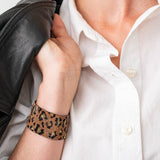 Brooklyn Cheetah Print Beaded Stretch Bracelet Mocha Wholesale