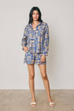 Conversational Print Relaxed Pull On Shorts