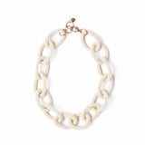Jenna Chain Link Beaded Necklace Ivory Wholesale