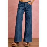 SEAM DETAIL MID RISE STRETCH DENIM JEANS PANTS
