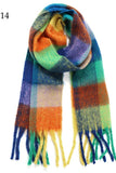 Chunky Oblong Plaid Multi Color Brushed Scarf (18 colors)