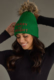 Green Merry & Bright Knit Pom Hat