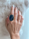 Large Brass Freeform Stone Ring