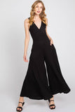 SURPLICE SLEEVELESS WIDE LEG JUMPSUIT - VJU17277