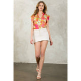 Flutter Sleeve Floral Top