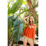 Babydoll Embroidered Top