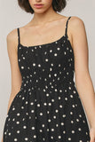 Sunday Dot Shirred Waist Sleeveless Dress