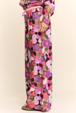 DP67057-FLORAL PRINT WIDE-LEG PANTS WITH DRAWSTRING WAIST