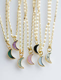 Moon Gemstone Pendant Necklace