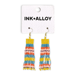 Billie Mixed Horizontal Stripes Beaded Fringe Earrings Amalfi Wholesale