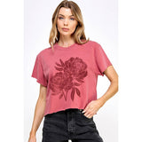 PEONY FLOWER GRAPHIC CROP TOP