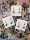 Purple Fluted Dangle Earrings