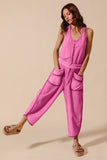 mineral washed terry jumpsuit