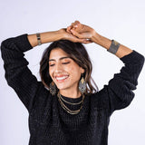 Brooklyn Diamond Beaded Stretch Bracelet Black Wholesale