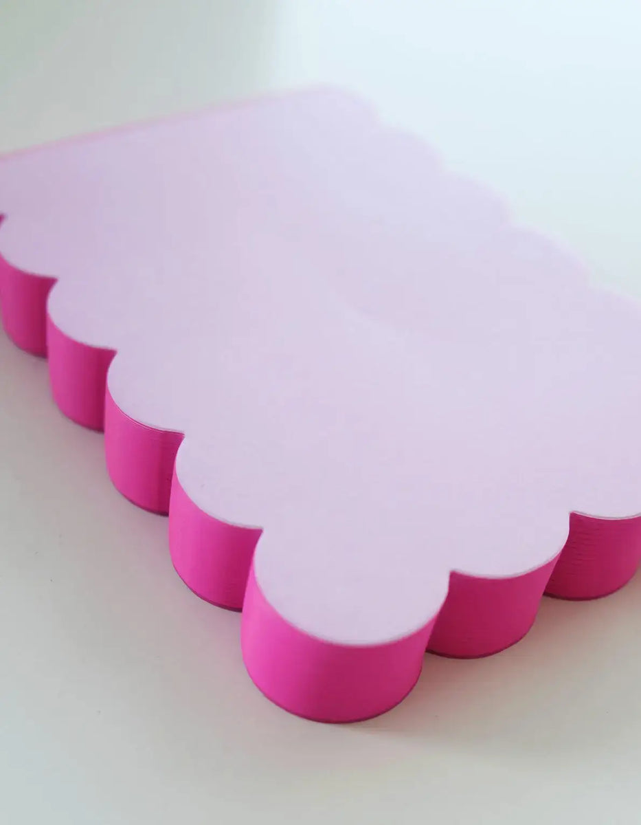 Scalloped Shaped Notepad | Lilac + Hot Pink Edge – Circa Boutique + Gifts