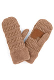 C.C Solid Color Knitted Mitten Gloves