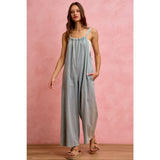 WIDE LEG LIGHTWEIGHT DENIM JUMPSUIT OVERALL