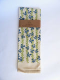 Floral Kitchen Towel,  Handprinted Towel, Floral Vine