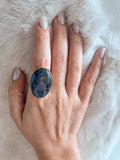 Large Brass Freeform Stone Ring