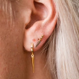 14K Gold Plated & CZ Butcher Knife Stud Earrings