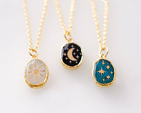 Celestial Gemstone necklace: Moonstone Sun / 20