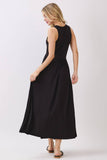 Solid Sleeveless Midi Dress with Front Slit - VD40755