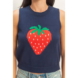 Strawberry Sleeveless Knit Top