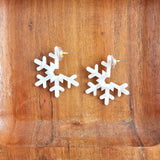 Snowflake Hoops - Cream // Christmas, Holiday, Jewelry, Earrings