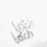 Bitch Swear Stud Earrings - Gold or Silver - Pair or Single