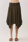 SOLID HANDKERCHIEF HEMLINE SKIRT - VGS800023