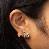 Cat Earrings - Gold Statement Studs