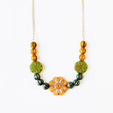 Bold Handmade Statement Necklace with Floral Design