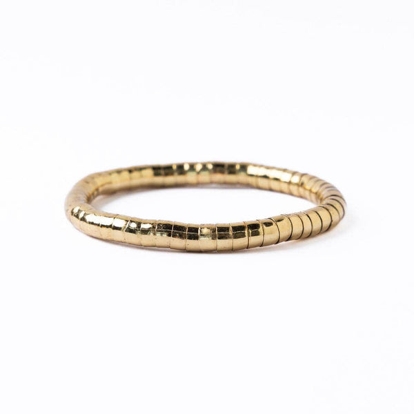 Lucille Round Bead Stretch Bracelet Brass Wholesale