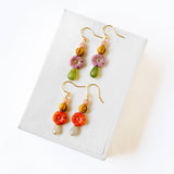 Beaded Flower Earrings, Botanical Earrings, Fall Winter 24