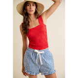 FLORAL JACQUARD SEAMLESS TANK TOP
