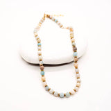 Simple Beaded 6mm Stone Necklace: Amethyst