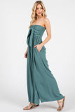 Front Tie Tank Top Wide Leg Jumpsuit - VNJU60417