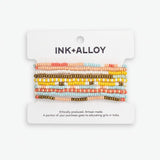 Sage Mixed Patterns Beaded 10 Strand Stretch Bracelet Set Amalfi Wholesale