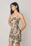 Toile Print Square Neck Mini Dress