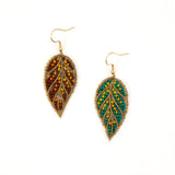 Beaded Leaves Earring