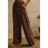 POLKA DOT WAIST ELASTIC WIDE PANTS