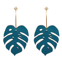 Monstera Hoop Earrings