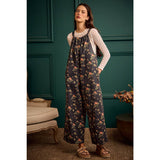 FLORAL PRINT WIDE LEG LIGHTWEIGHT JUMPSUIT OVERALL