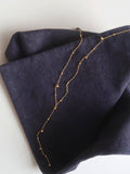 Brisse 18K Gold Non-Tarnish Dressy Beaded Y Lariat Necklace