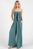 Front Tie Tank Top Wide Leg Jumpsuit - VNJU60417