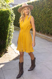 36667 Smocked Waist Zip Up Sleeveless Mini Dress