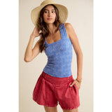 FLORAL JACQUARD SEAMLESS TANK TOP