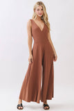 SURPLICE SLEEVELESS WIDE LEG JUMPSUIT - VJU17277